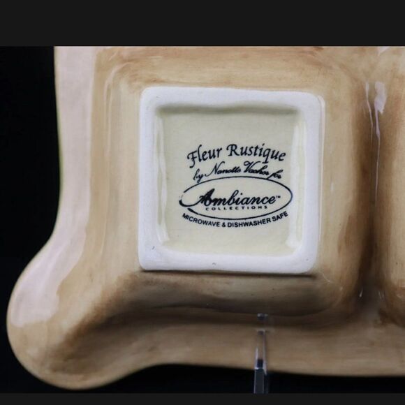 Ambiance Collections FLEUR RUSTIQUE by Nanette Vacher - 4 Section Relish Dish F1 - Picture 3 of 6